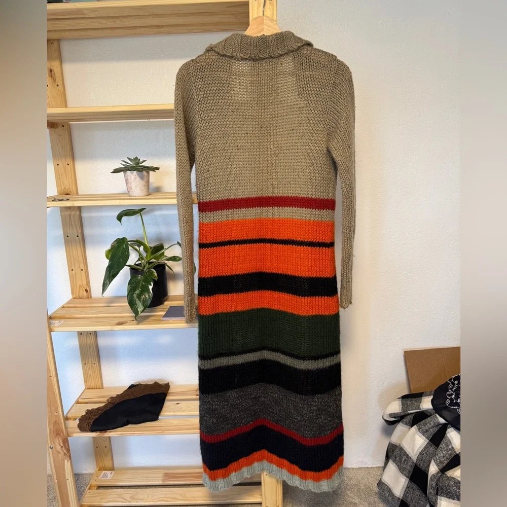 🖤 Vintage Free People Long Striped Knit Sweater EUC - Picture 2 of 4